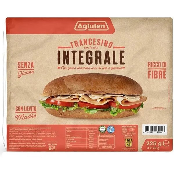 Agluten Francesino Integrale - 3 Panini Integrali Senza Glutine-image