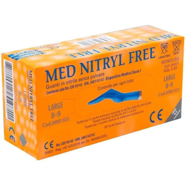 Med Nitryl Free - 100 Guanti In Nitrile Senza Polvere Misura Large-image