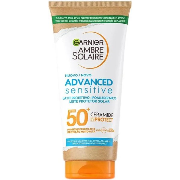 Garnier Crema Solare 50+ Spf Latte Ambre Solaire Sensitive Ceramide Protect Protezione Molto Alta 175 Ml-image