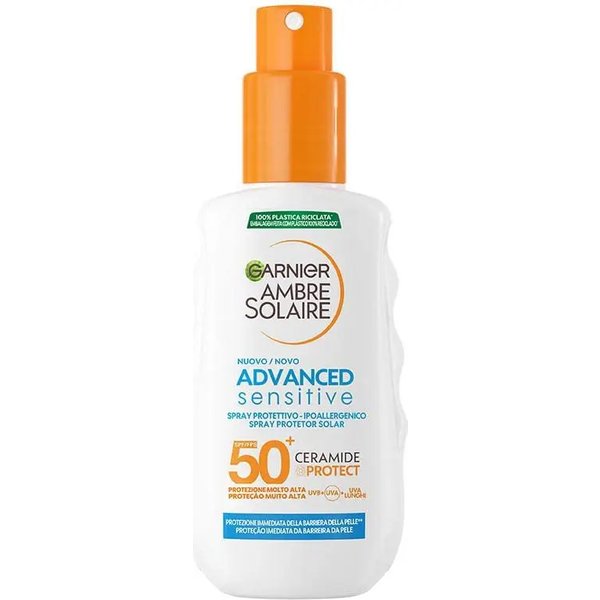 Garnier Crema Solare 50+ Spf Spray Ambre Solaire Sensitive Adulti Ceramide Protect Protezione Molto Alta 150 Ml-image
