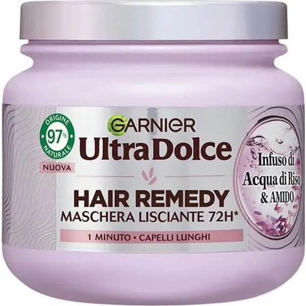 L'oréAl Garnier Ultra Dolce Acqua Di Riso & Amido - Maschera Lisciante 340 Ml-image
