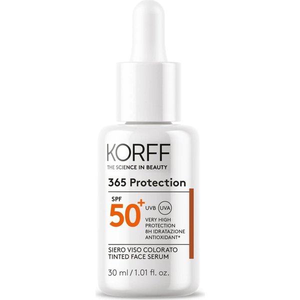 Korff Crema Solare Viso 50+ SPF Siero Protettivo Colorato 365 Protection Protezione Molto Alta 50 Ml-image