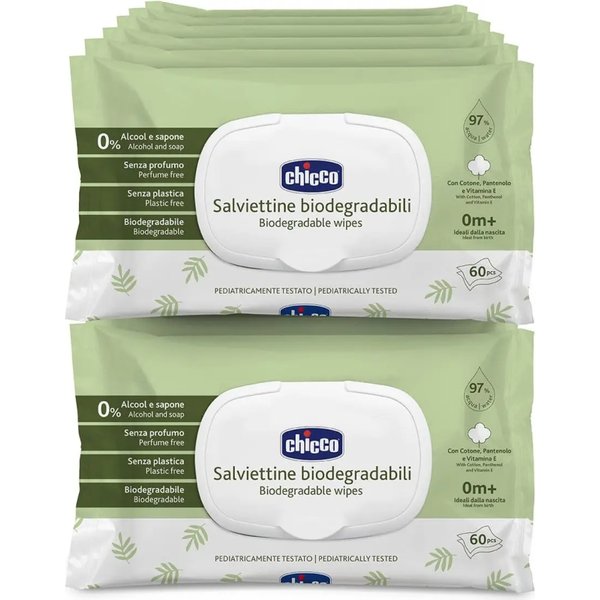 Chicco 60 Salviettine Biodegradabili 0M+-image