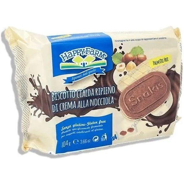 Happy Farm Biscotto Cialda Ripieno Di Crema Alla Nocciola Senza Glutine 104 G-image