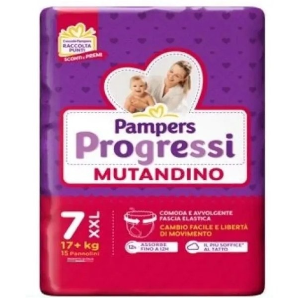 Pampers Progressi Mutandino XXL - 15 Pannolini A Mutandina Taglia 7 (17+ Kg)-image