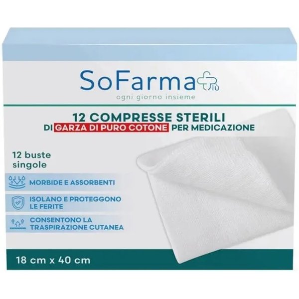 12 Compresse Sterili Di Garza Idrofila Per Medicazione 18 X 40 Cm-image