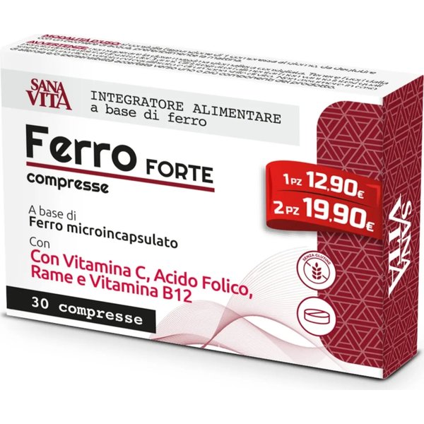 Sanavita Ferro Forte 30 Compresse - Integratore Di Ferro-image