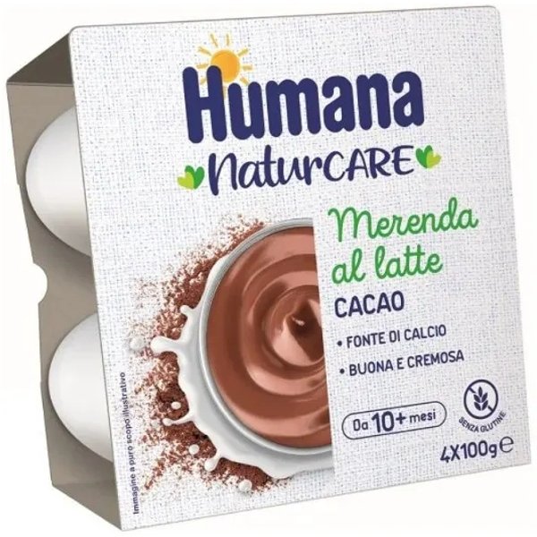 Humana Merenda Al Latte Gusto Latte Cacao - Merenda Per Bambini 4 X 100 G-image