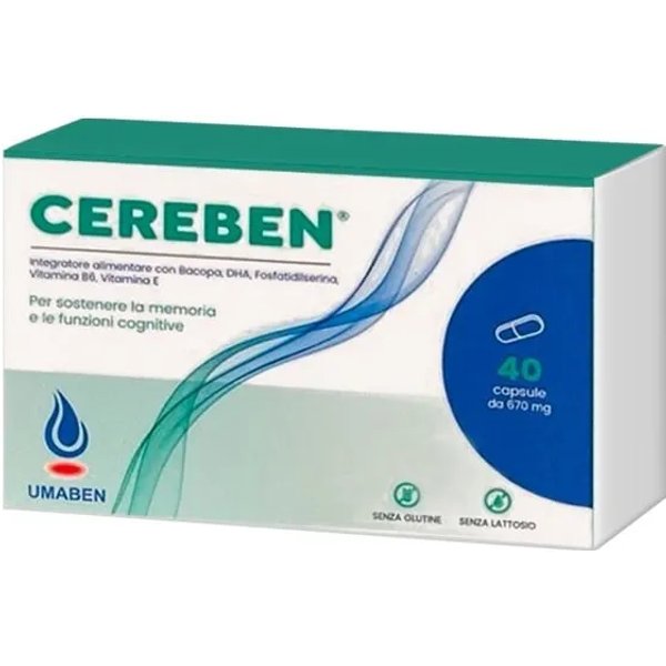 Cereben 40 Capsule - Integratore Per Memoria E Funzioni Cognitive-image