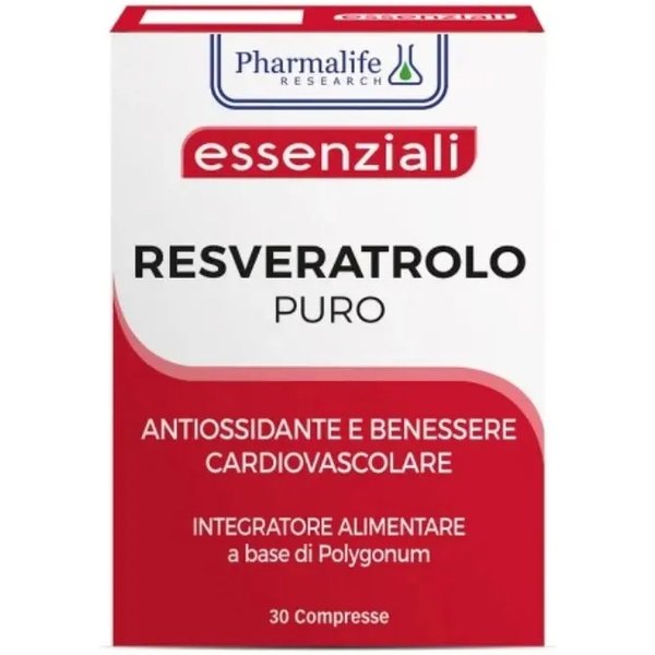 Essenziali Resveratrolo Puro 30 Compresse - Integratore Cardiovascolare-image
