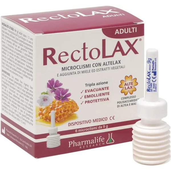Rectolax Adulti - Dispositivo Medico Per Stipsi 6 Microclismi Da 9 Gr-image