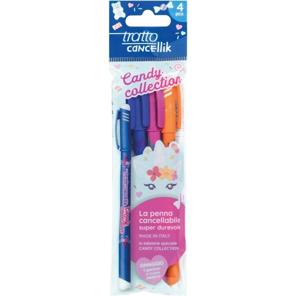 Tratto Cancellik Candy Collection - 4 Penne Cancellabili + Gomma-image