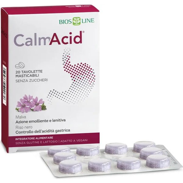 Calmacid 20 Tavolette Masticabili - Integratore Per L'acidità Gastrica-image