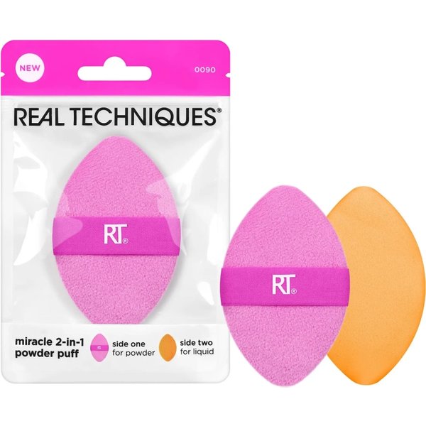 Real Techniques Miracle 2-In-1 Powder Puff - Spugna Multiuso Per Il Make-Up-image