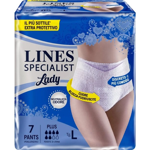 Lines Specialist Lady -7 Mutandine Assorbenti Per Incontinenza Plus Taglia L-image