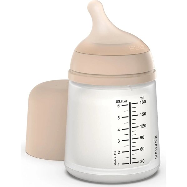 Suavinex Zero Zero Slow +0M - Biberon Anticolica Con Flusso Lento 180 Ml - Light Nude-image