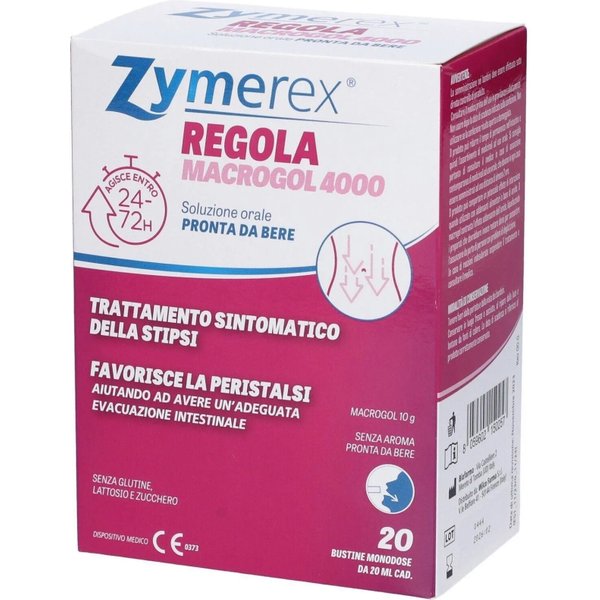 Zymerex Regola Macrogol 4000 - Integratore Per Il Transito Intestinale 20 Bustine-image