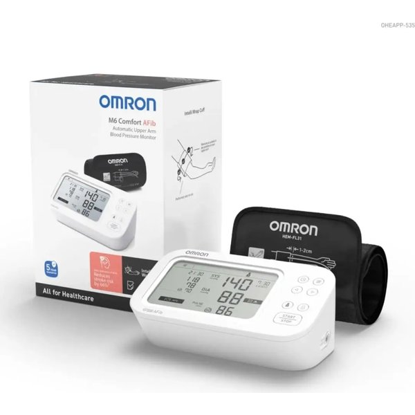 Omron M6 Comfort Afib Hem-7380-E - Misuratore Di Pressione Automatico Da Braccio-image