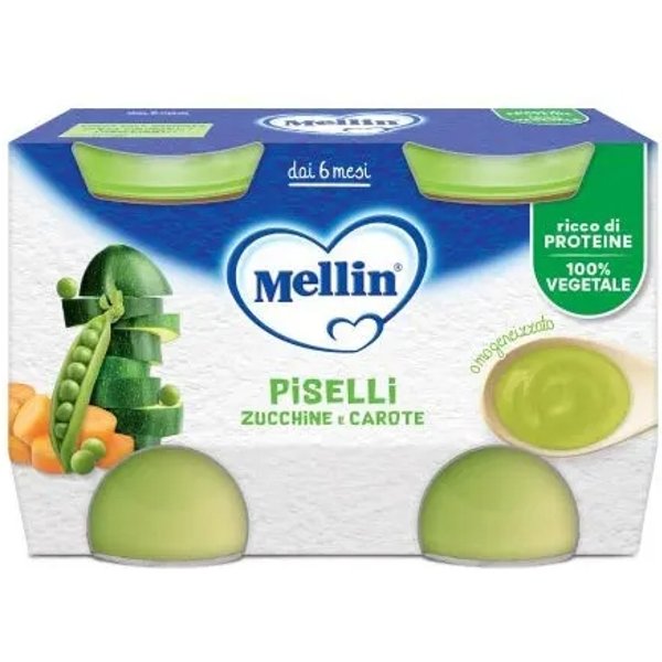 Mellin Omogeneizzato Piselli, Zucchine E Carote - 2 Vasetti Da 130 G-image