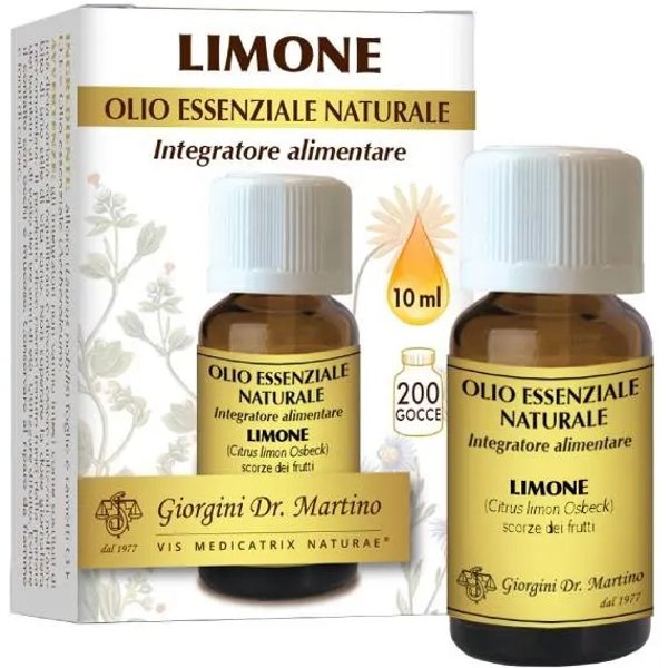 Limone Olio Essenziale Naturale 10 Ml - Integratore Per La Funzione Digestiva-image