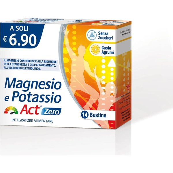 Magnesio E Potassio Act Zero 14 Bustine - Integratore Energizzante-image