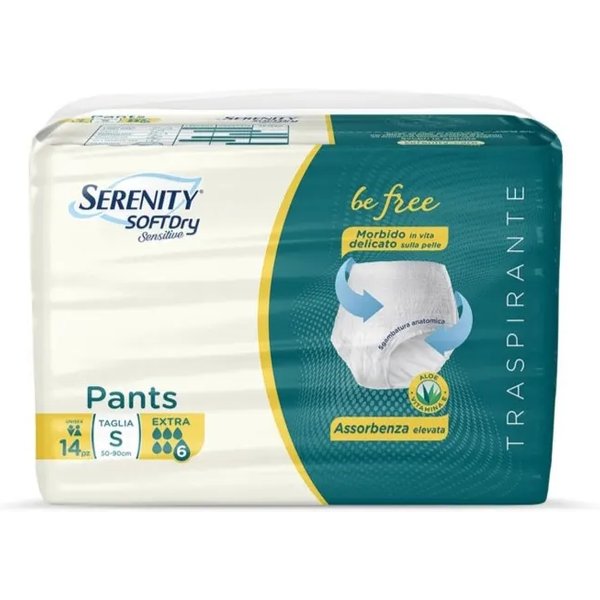 Serenity Soft Dry Sensitive - 14 Pants Pannoloni A Mutandina Assorbente Per Incontinenza Extra Taglia S-image