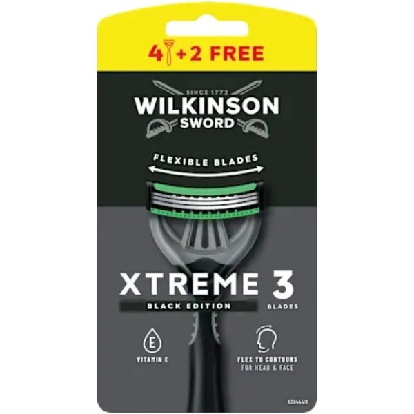 Wilkinson Sword Extreme 3 Black Edition - 6 Lamette Usa E Getta-image