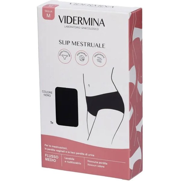 Vidermina Slip Mestruale Flusso Medio Nero Taglia M-image
