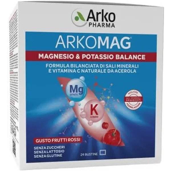 Arkomag Magnesio & Potassio Balance 24 Bustine Gusto Frutti Rossi - Integratore Energizzante-image