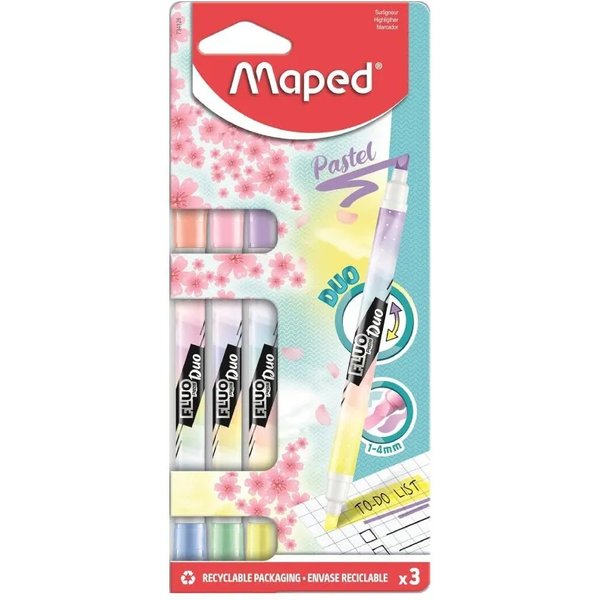 Maped Fluo Duo Pastel - Evidenziatore A Doppia Punta-image