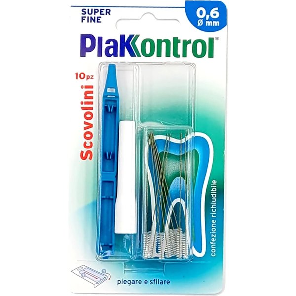 Plakkontrol Scovolini Interdentali A Manico Intercambiabile Super Fine 0,6 Mm 10 Pezzi-image