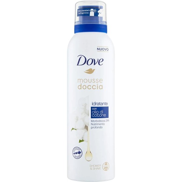 Dove Mousse Doccia Idratante Con Olio Di Cotone 200 Ml-image