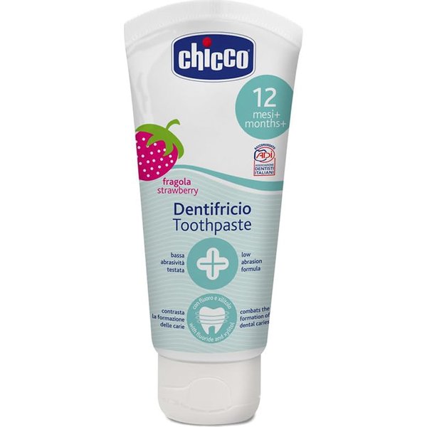 Chicco Dentifricio Gusto Fragola Ideale Per Bambini 12M+ 50 Ml-image