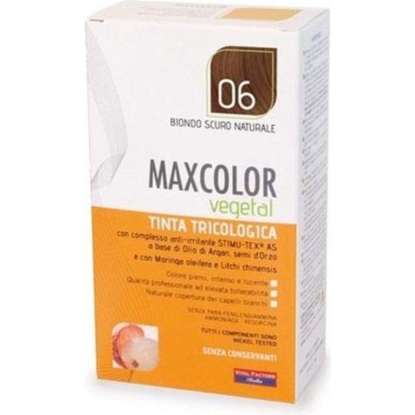Vital Factors Max Color Vegetal Tinta Per Capelli Tricologica 06 Biondo Scuro Naturale 140 Ml-image