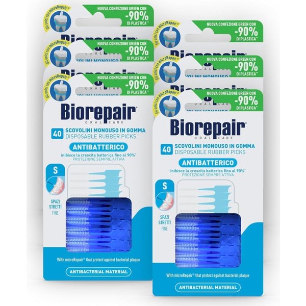 Biorepair 40 Scovolini Antibatterici In Gomma Fine Per Spazi Stretti-image
