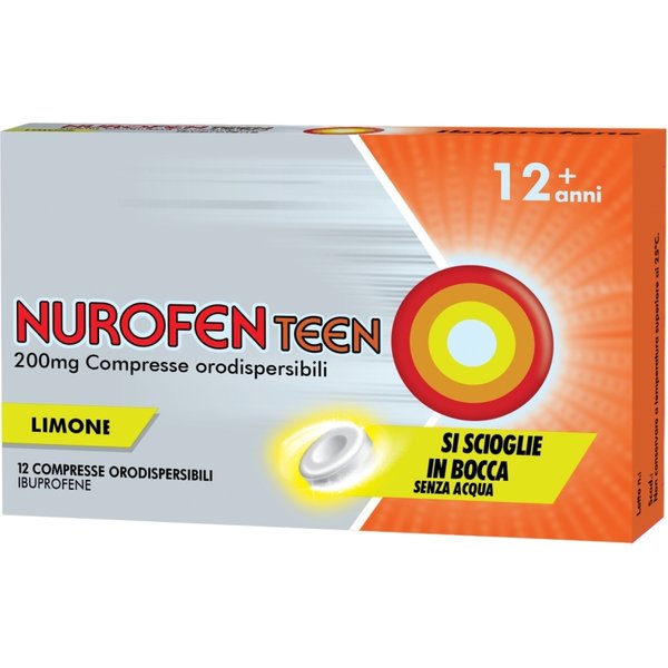 NurofenTeen 200 mg - analgesico antinfiammatorio limone 12 compresse orodispersibili-image