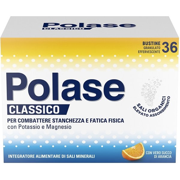 Polase Classico 36 Bustine Effervescenti Gusto Arancia - Integratore Di Magnesio E Potassio-image