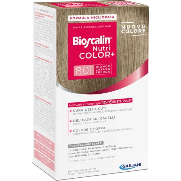 Giuliani Bioscalin Nutricolor Plus - Colorazione Capelli Permanente N.8.01 Biondo Chiaro Freddo-image