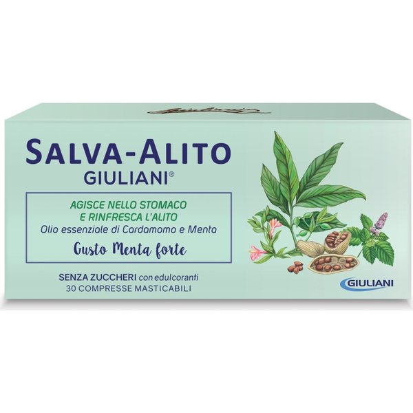 Salva-Alito 30 Compresse Masticabili Gusto Menta - Integratore Contro L'alitosi-image