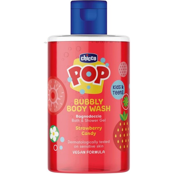 Artsana Chicco Pop Bubbly Fragola Candy - Bagnodoccia Bambini 300 Ml-image