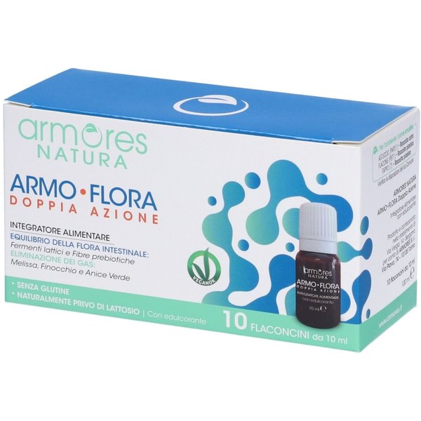 Armo Flora Doppia Azione 10 Flaconcini Da 10 Ml - Integratore Per Flora Intestinale-image