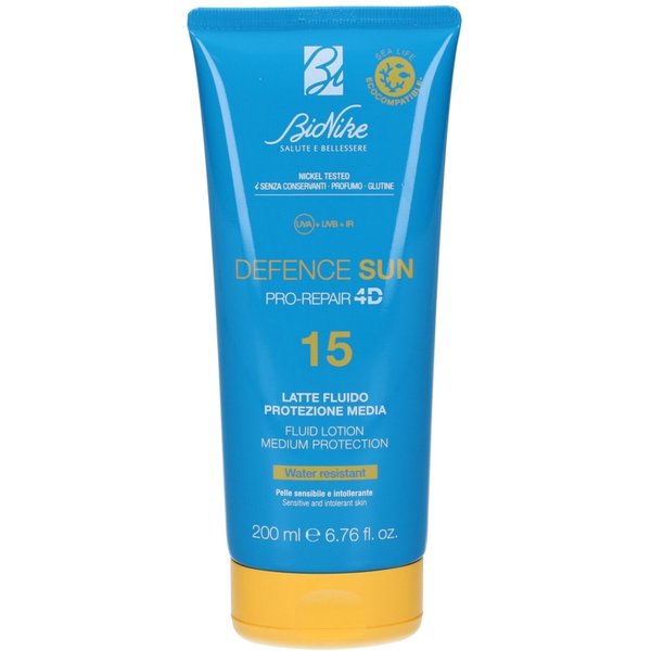 Icim International Bionike Crema Solare 15 Spf Latte Fluido Defence Sun Pro-Repair 4D Protezione Media 200 Ml-image