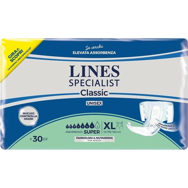 Lines Specialist Classic - 30 Pannoloni Unisex Taglia Xl Assorbenza Super-image