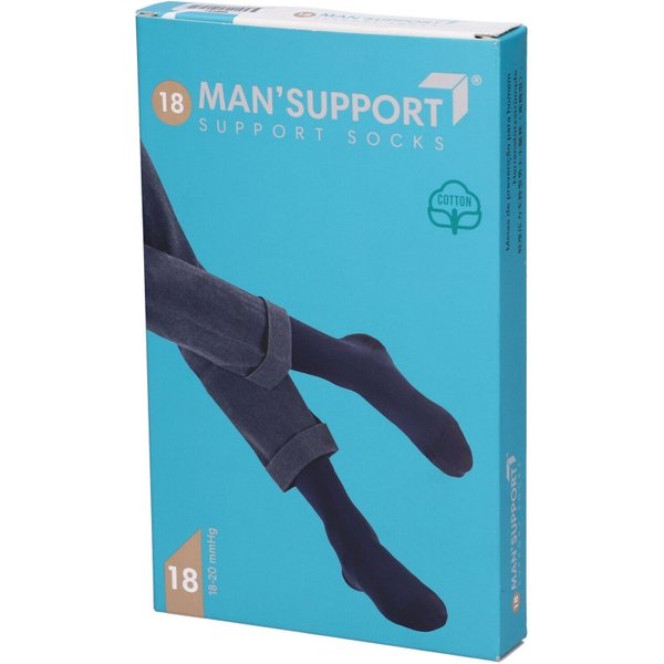 Gloria Med Man' Support 18 - Gambaletto Cotone (18-20 Mmhg) - Taglia 5 Nero-image