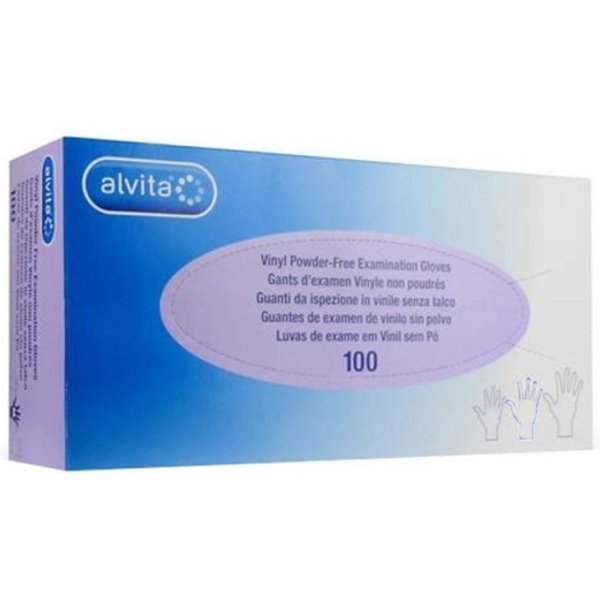 Alvita - 100 Guanti In Vinile Senza Polvere Taglia L-image