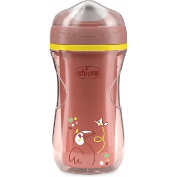 Artsana Chicco Tazza Active - Tazza Bambino 14M+ Antigoccia Beccuccio Rigido Termica Rosa 266 Ml-image