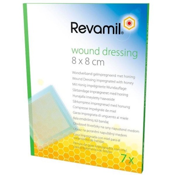 Revamil - 7 Garze Medicate Per Lesioni, Ustioni E Ulcere 8X8 Cm-image