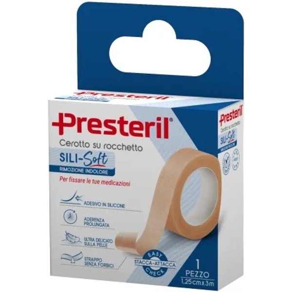 Presteril Sili Soft - Cerotto Su Rocchetto Ipoallergenico Per Pelli Sensibili 1,25 Cm X 3 M-image