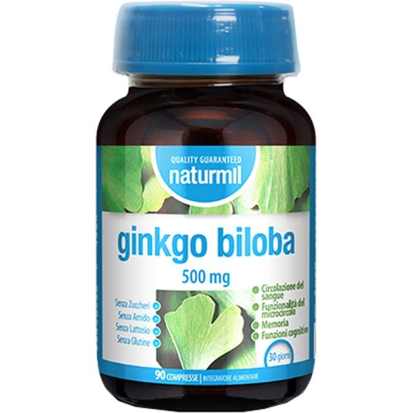 Naturmil Ginkgo Biloba 500Mg - Integratore Per La Circolazione E Le Funzioni Cognitive 90 Compresse-image