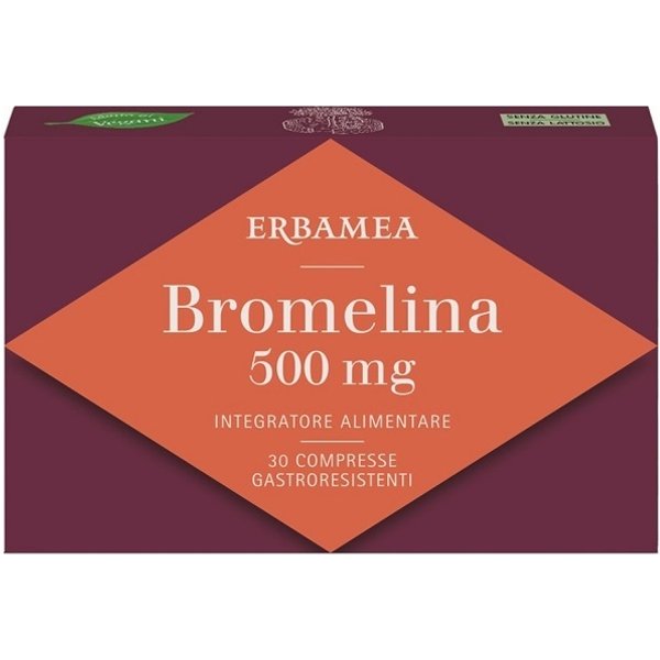 Erbamea Bromelina 500 Mg - Integratore Per La Cellulite E Il Drenaggio Dei Liquidi 30 Compresse-image